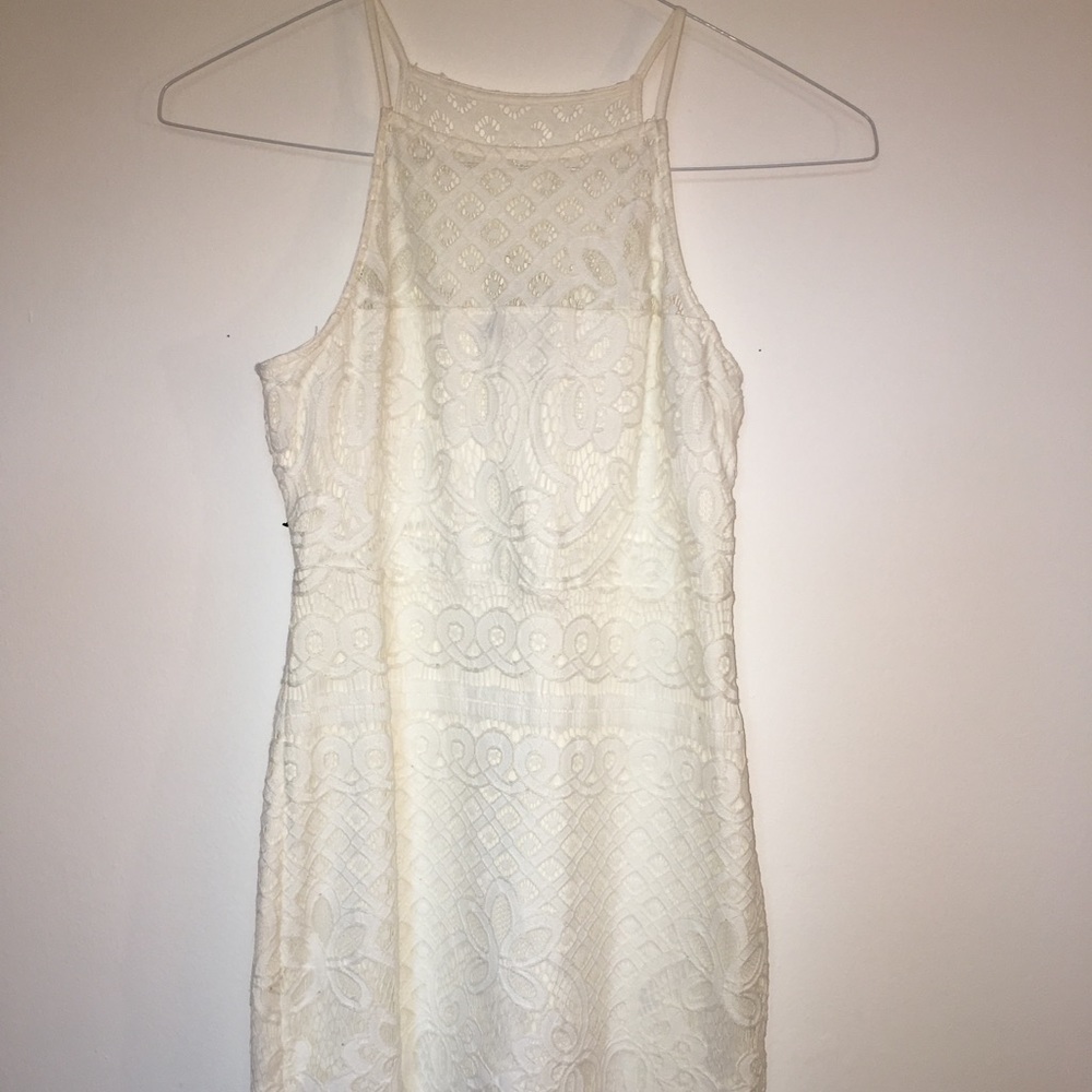 Off white lace mini dress